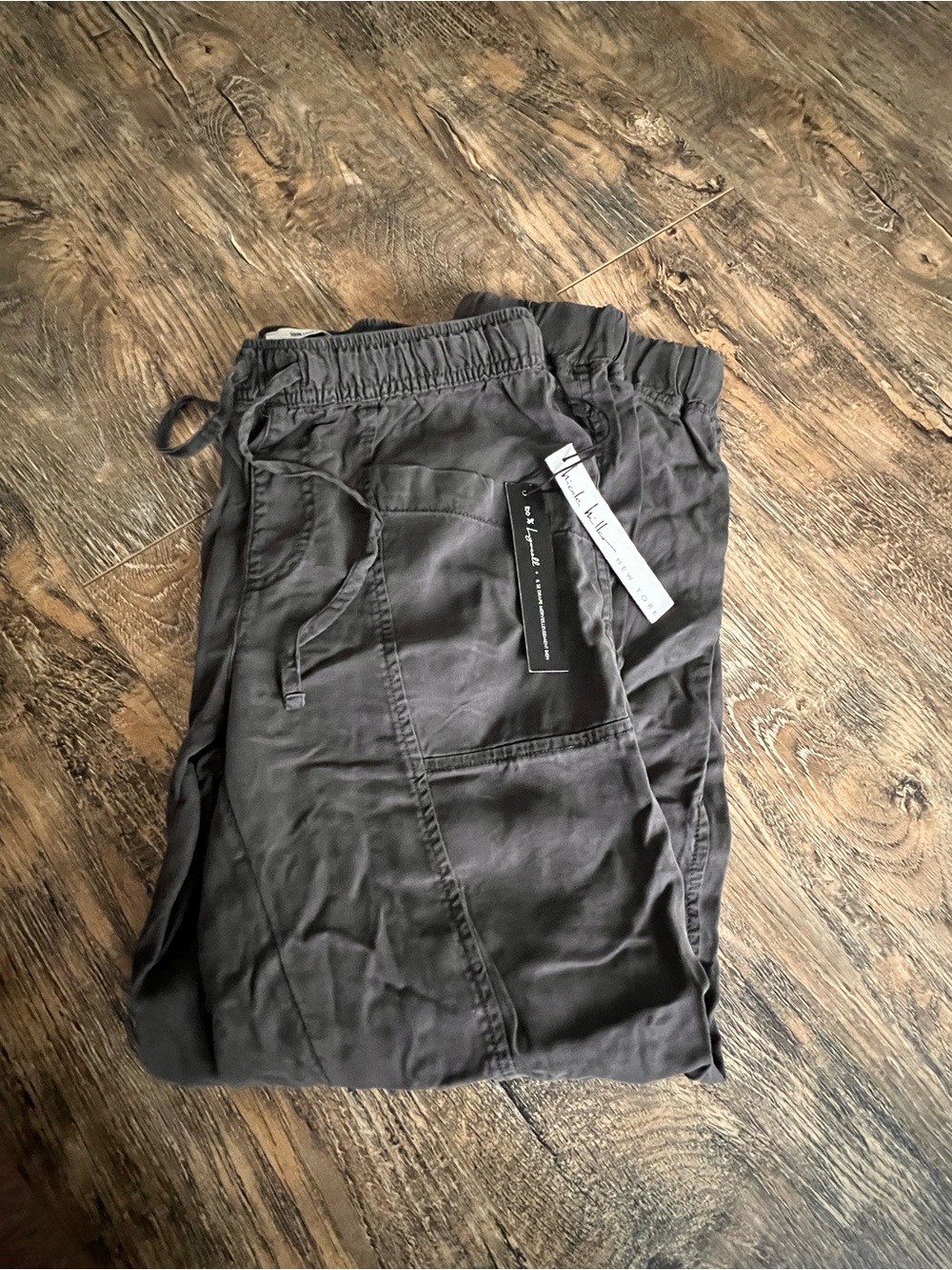 Nicole Miller Grey Elastic Drawstring Waist Pants